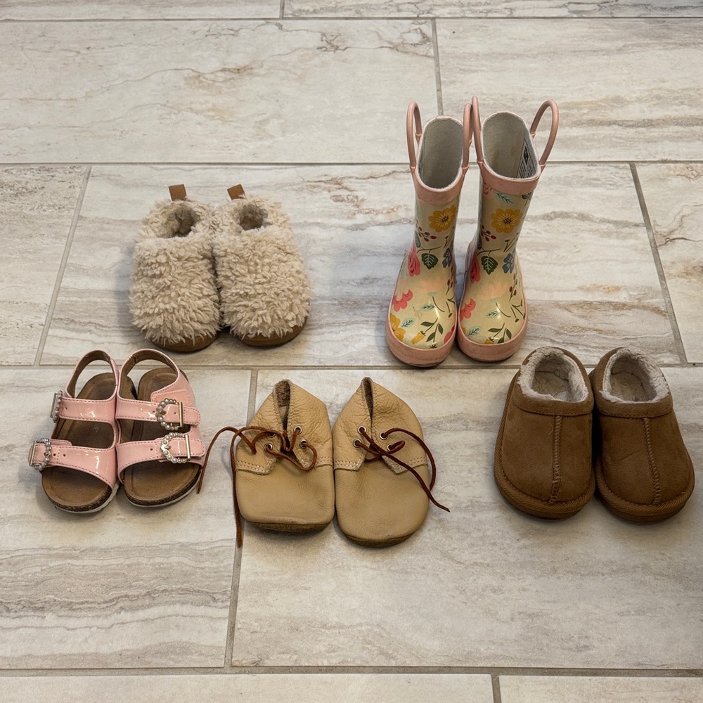 Size 6 Toddler Girl Shoes Sandals Slippers & Boot Bundle